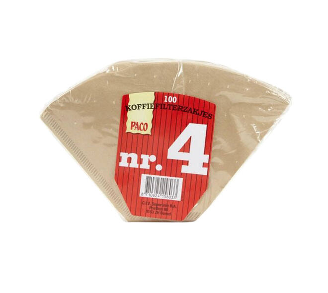 Koffiefilter Paco bruin nummer 4 100 stuks