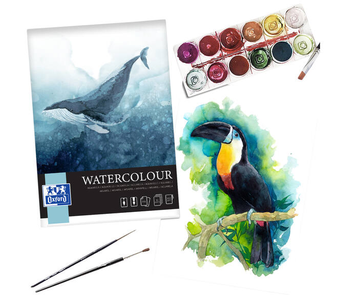 Tekenblok Oxford Watercolour A4 10 vel 300 gram spiraal