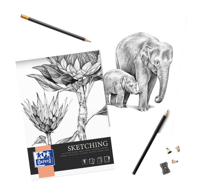 Tekenblok Oxford Sketching A4 50 vel 120 gram