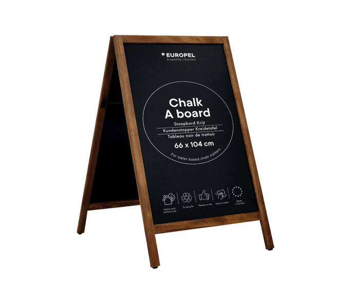Krijt stoepbord Europel 660x1040mm natur
