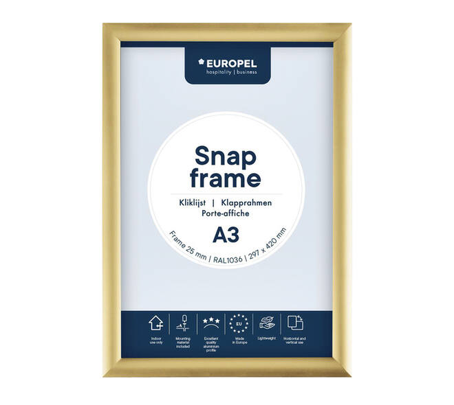 Kliklijst Europel A3 25mm goud