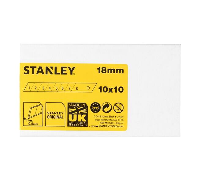 Afbreekmesjes Stanley 18mm 10 stuks x 10