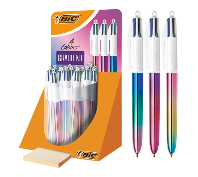 Balpen Bic 4kleuren gradient medium assorti
