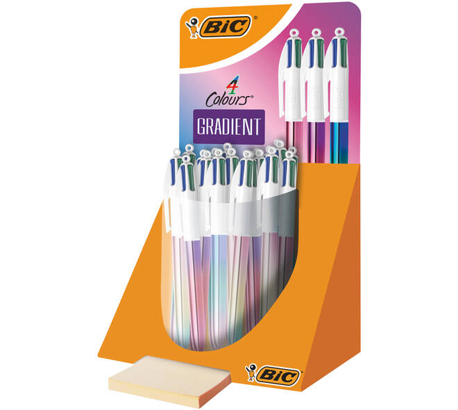 Balpen Bic 4kleuren gradient medium assorti