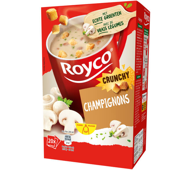 Soep Royco crunchy champignons 20 zakjes