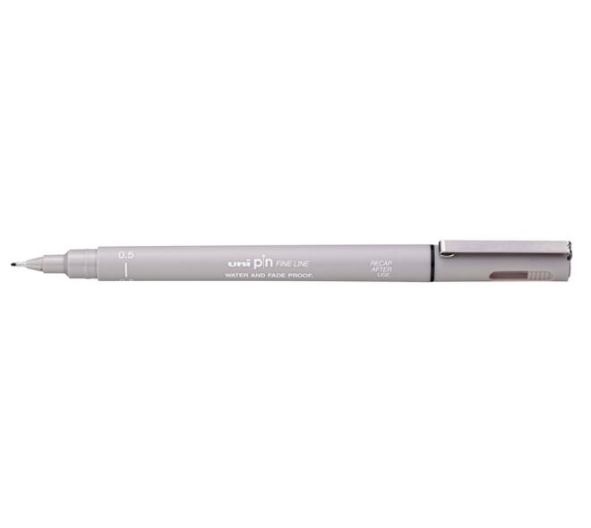 Fineliner Uni-ball Pin 0.5mm lichtgrijs