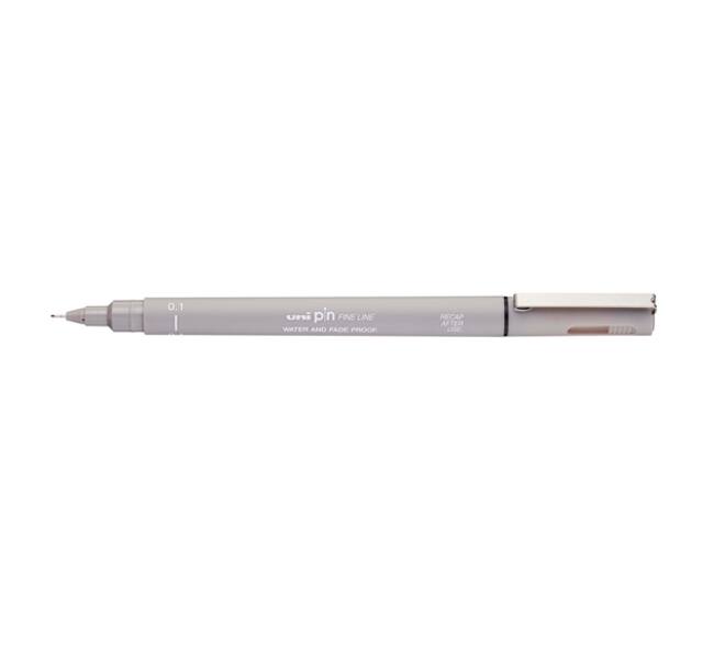Fineliner Uni-ball Pin 0.1mm lichtgrijs
