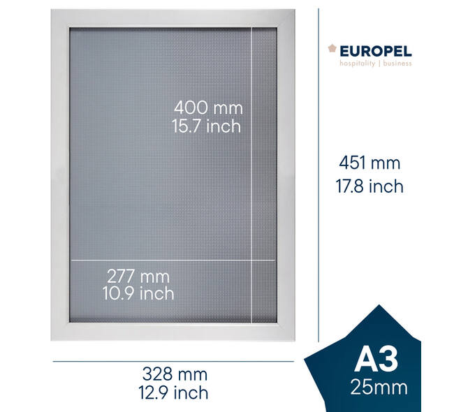 Kliklijst Europel A3 25mm mat wit