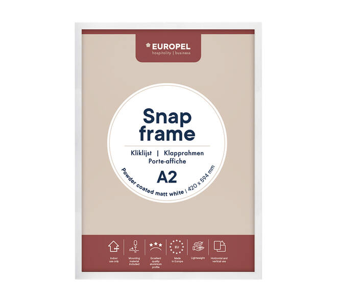 Kliklijst Europel A2 25mm mat wit