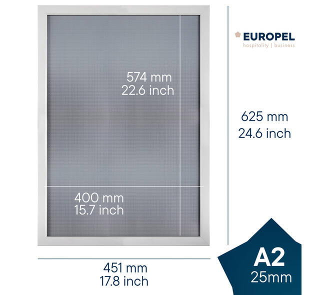 Kliklijst Europel A2 25mm mat wit