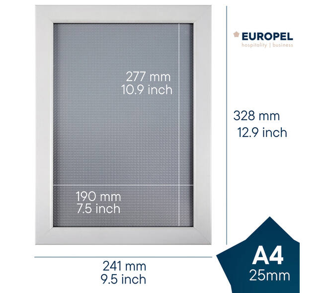 Kliklijst Europel A4 25mm mat wit