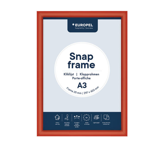 Kliklijst Europel A3 25mm rood