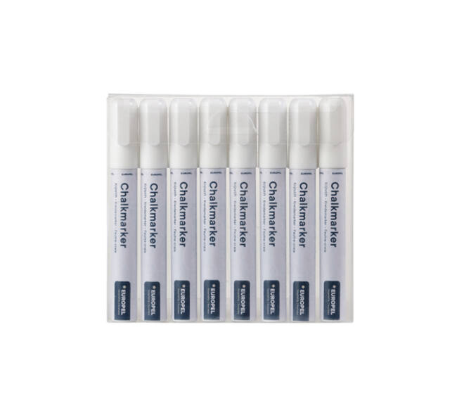 Krijtstift Europel 6mm wit etui 8 stuks