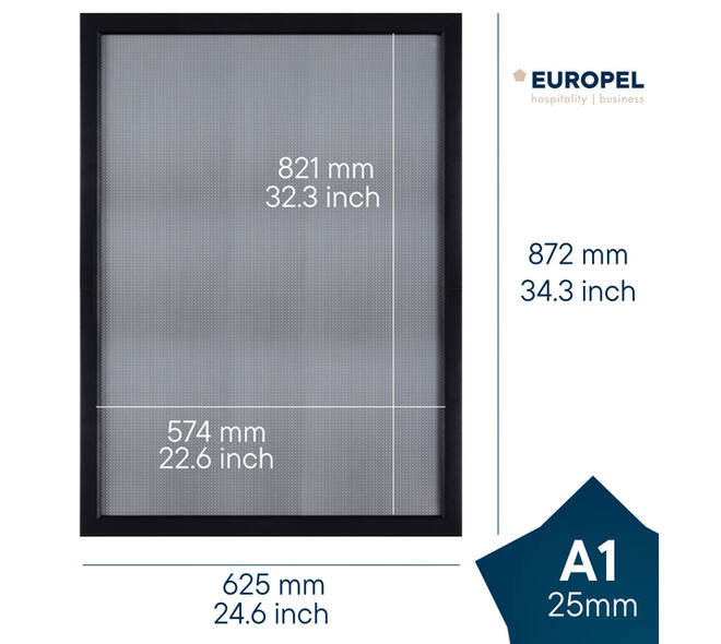 Kliklijst Europel A1 25mm mat zwart