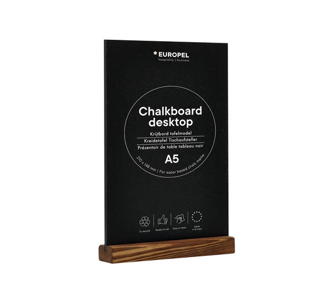 Krijtbord Europel tafelmodel A5 staand natural