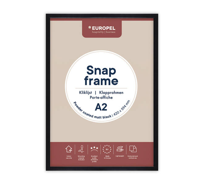 Kliklijst Europel A2 25mm mat zwart