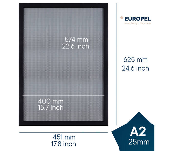 Kliklijst Europel A2 25mm mat zwart