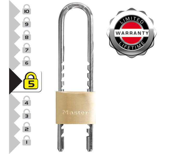 Hangslot MasterLock verstelbaar messing 50mm