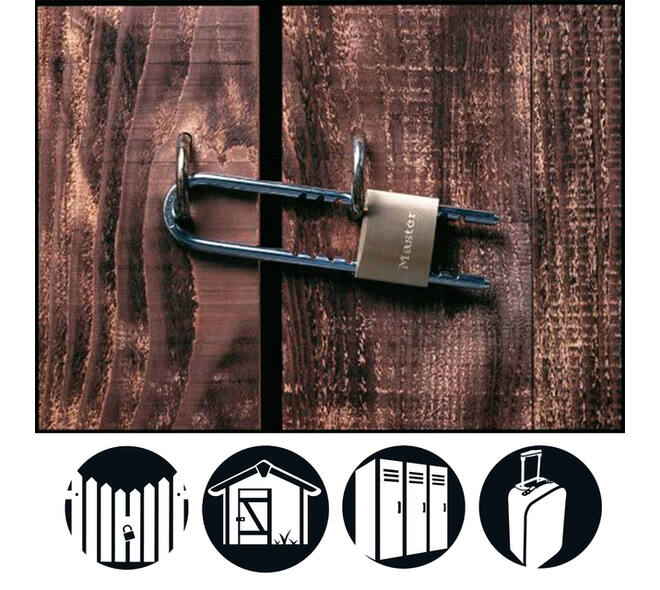 Hangslot MasterLock verstelbaar messing 50mm