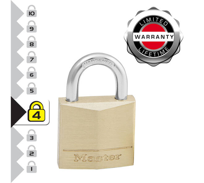 Hangslot MasterLock 2 gelijksluitend messing 30mm 2 stuks