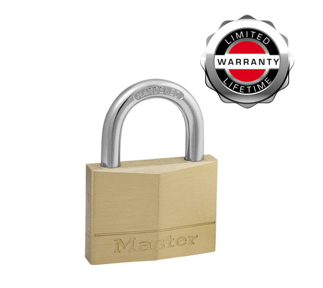 Hangslot MasterLock 4 gelijksluitend messing 50mm 4 stuks