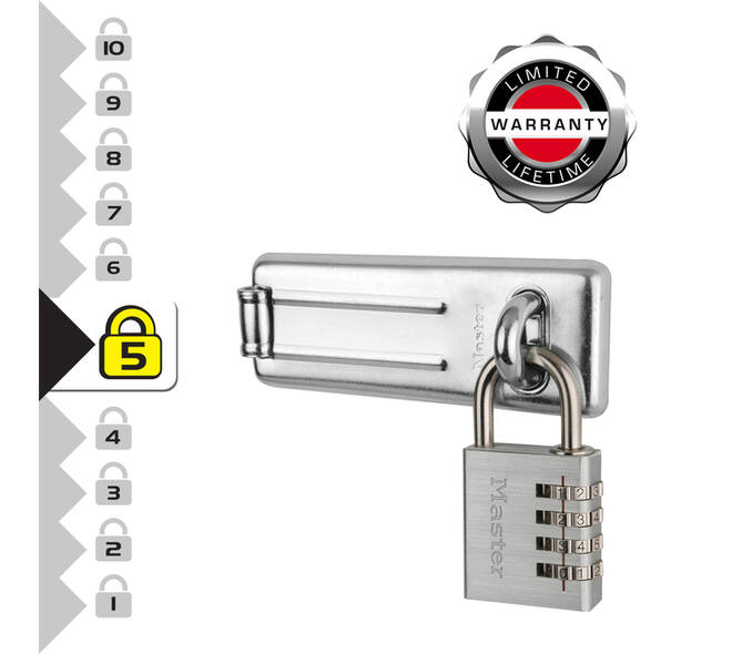 Hangslot MasterLock overval + aluminium 40mm