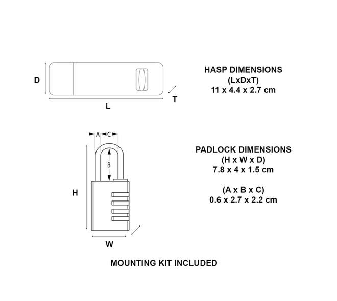 Hangslot MasterLock overval + aluminium 40mm