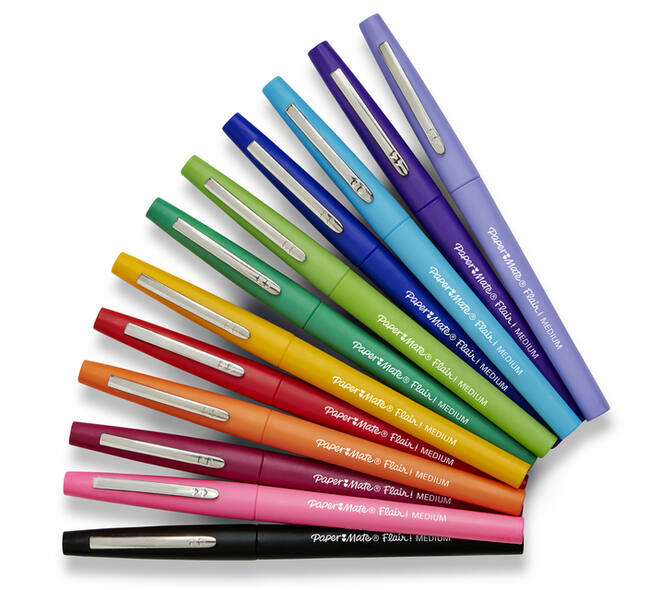 Fineliner Paper Mate Flair retro medium assorti blister à 6 stuks