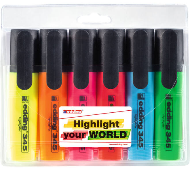 Markeerstift edding 345 2-5mm assorti set à 6 stuks