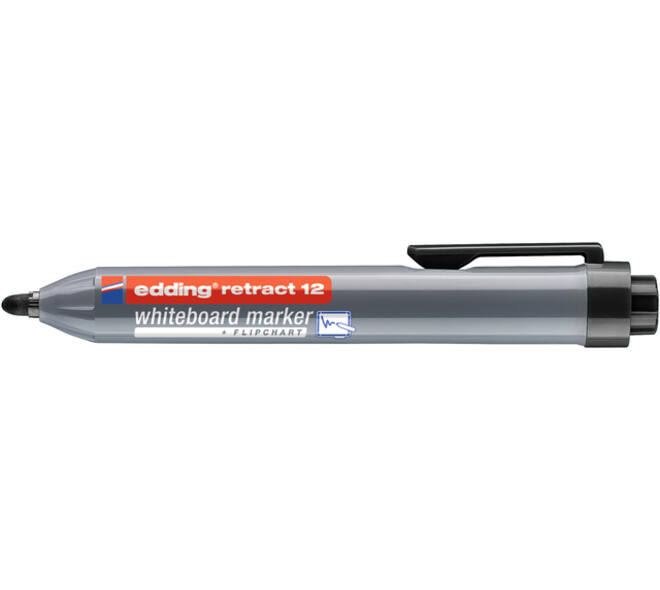 Whiteboardmarker edding 12 drukknop rond 1.5-3mm zwart
