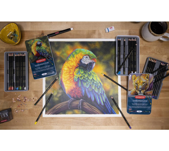 Kleurpotloden Derwent Chromaflow set à 24 kleuren