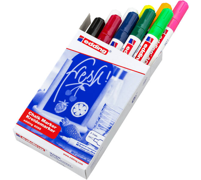 Krijtstift edding 4095 rond 2-3mm assorti doos à 10 stuks