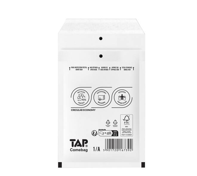 Envelop TAP Comebag luchtkussen nr11 120x175mm 200 stuks