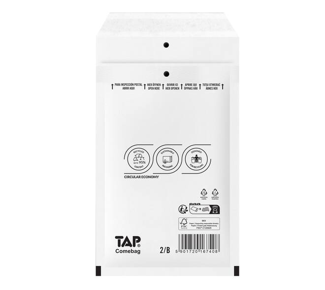 Envelop TAP Comebag luchtkussen nr12 140x220mm 200 stuks