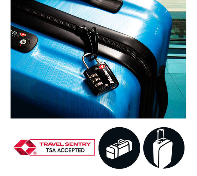 Hangslot Masterlock 3-cijfer combinatie TSA zwart 30mm