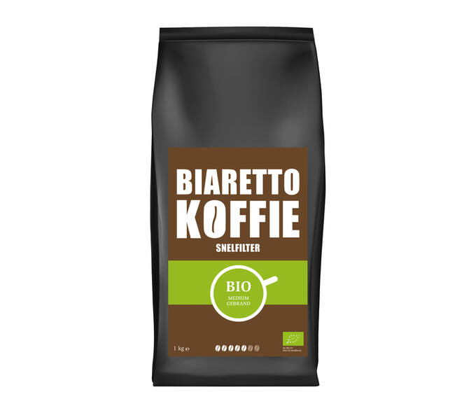 Koffie Biaretto snelfiltermaling regular biologisch 1000 gram