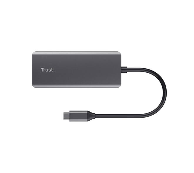 Adapter Trust Dalyx 6-in-1 USB-C multipoort grijs