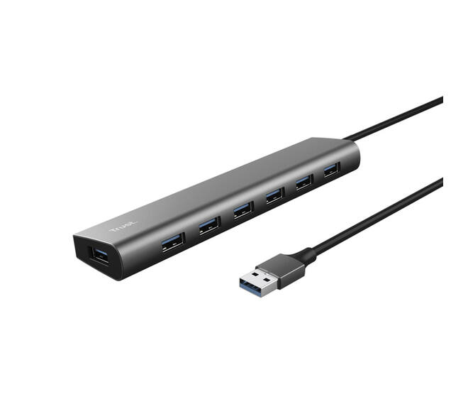 Hub Trust HALYX 7-port USB-A 3.2 zilver