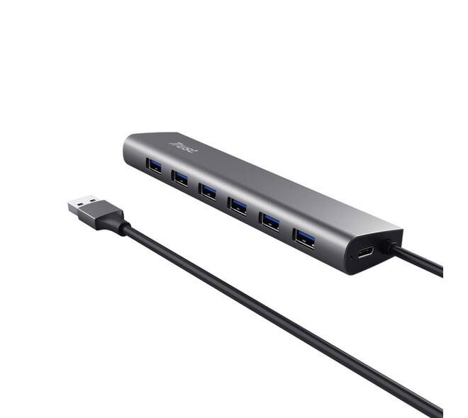 Hub Trust HALYX 7-port USB-A 3.2 zilver