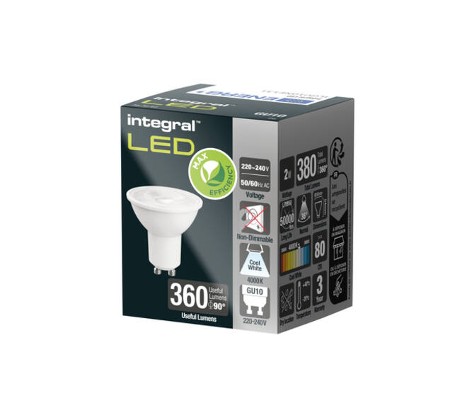 Ledlamp Integral GU10 4000K koel wit 2W 380lumen