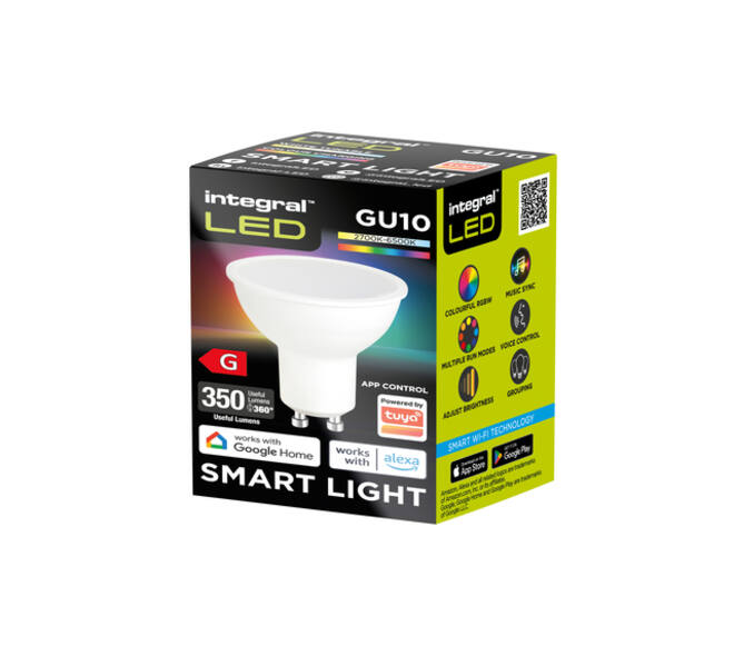 Ledlamp Integral GU10 2700-6500K Smart RGBW 4.9W 350lumen