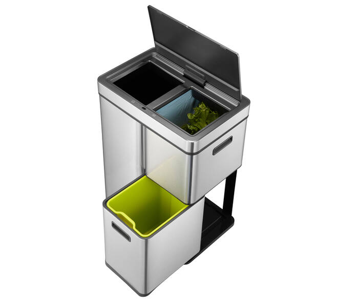 Afvalbak EKO Mirage Plus sensor 30liter en 2x15liter RVS