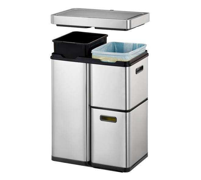 Afvalbak EKO Mirage Plus sensor 30liter en 2x15liter RVS