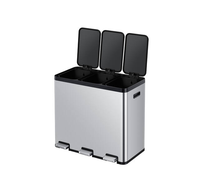 Pedaalemmer EKO Essential Recycler 3x20 liter rvs