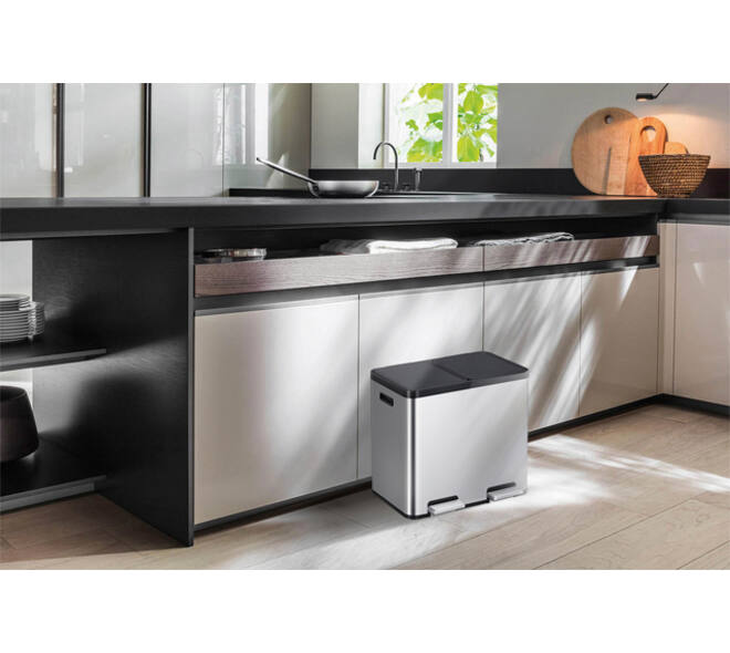Pedaalemmer EKO Essential Recycler 2x22 liter rvs
