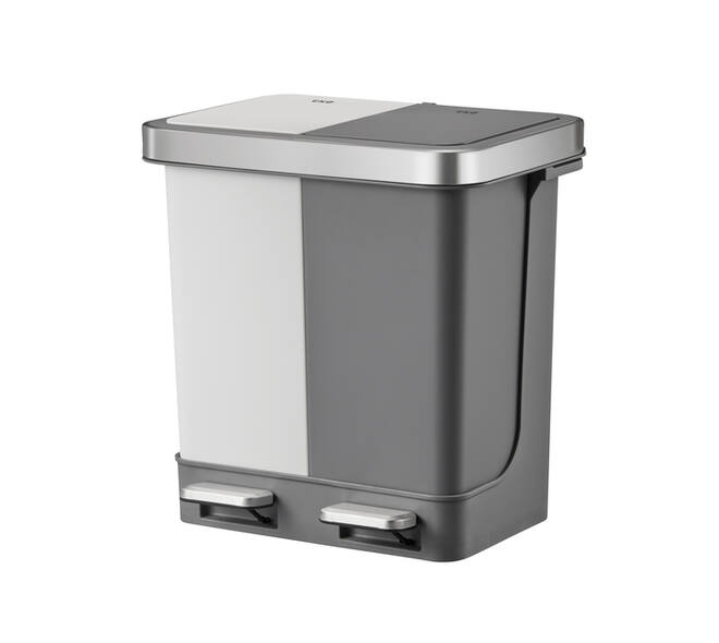 Pedaalemmer EKO Hana Duo Recycling 2x10 liter grijs wit