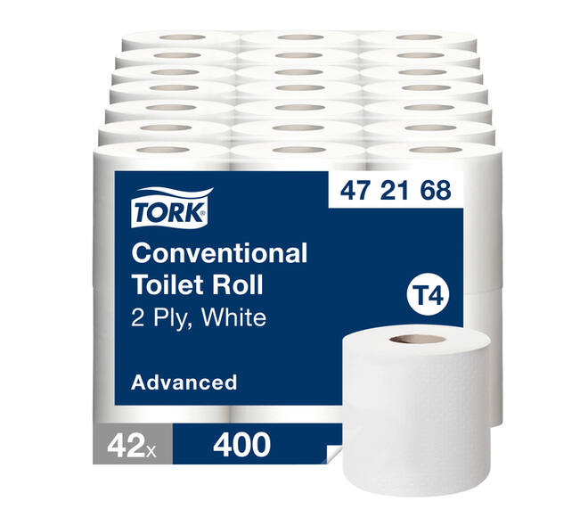 Toiletpapier Tork T4 Advanced 2-laags 400 vel wit 472168