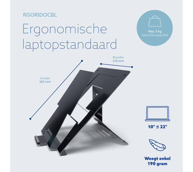 Laptopstandaard R-Go Riser Documenthouder