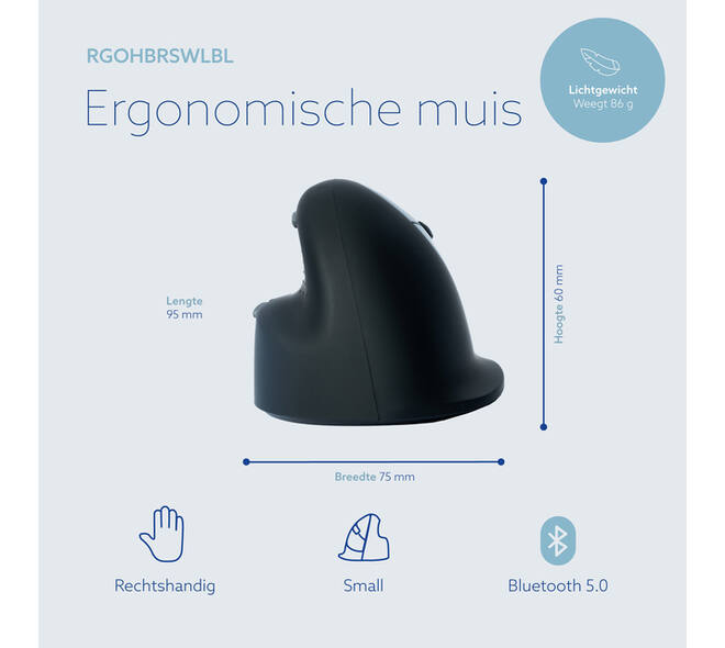 Muis R-Go Ergonomisch HE Break Wireless Rechts S