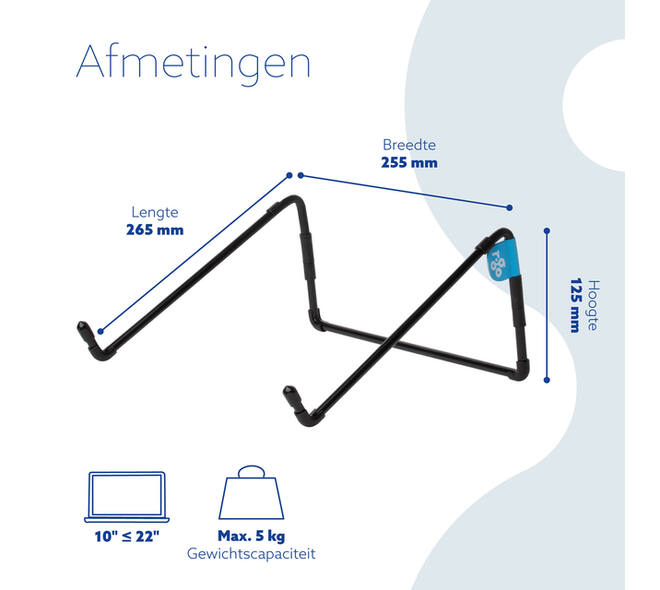 Laptopstandaard R-Go Travel Zwart